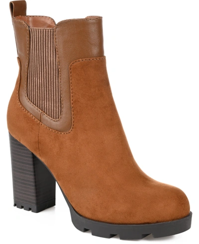 Journee Collection Collection Women's Tru Comfort Foam Islana Bootie In Cognac