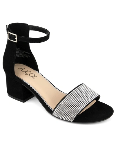 Sugar Women's Noelle Block Heel Sandals Women's Shoes In Black Micro