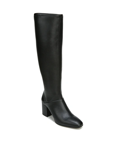 Shop Franco Sarto Tribute Wide Calf High Shaft Boots Women's Shoes In Black Faux Leather