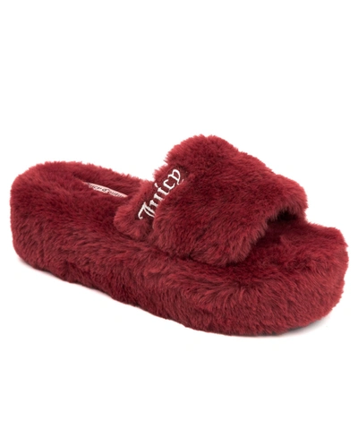 Shop Juicy Couture Women's World Slippers Women's Shoes In Burgundy- R
