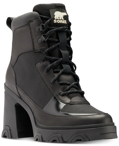 Shop Sorel Women's Brex Heel Lug Sole Lace-up Boots Women's Shoes In Black/black