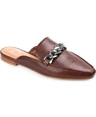 Shop Journee Collection Women's Hazina Chain Mules In Brown