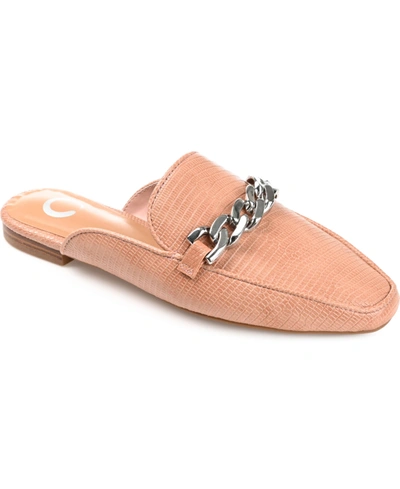 Journee Collection Hazina Embossed Lizard Tru Comfort Foam Mule In Blush