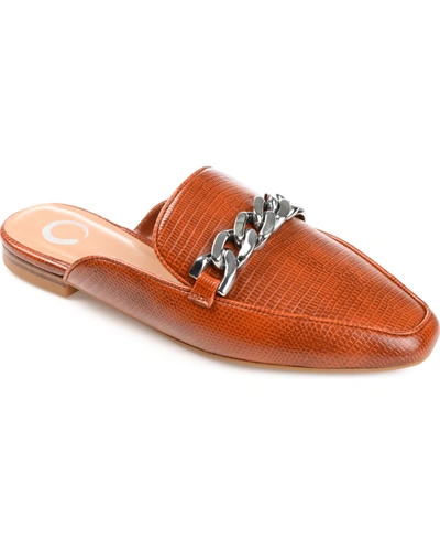 Shop Journee Collection Women's Hazina Chain Mules In Tan