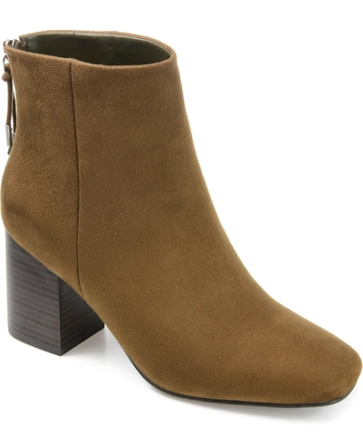 Journee Collection Women's Audrina Stacked Heel Dress Booties In Olive