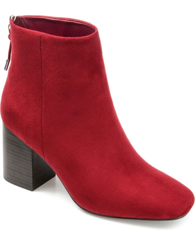 Journee Collection Women's Audrina Stacked Heel Dress Booties In Red