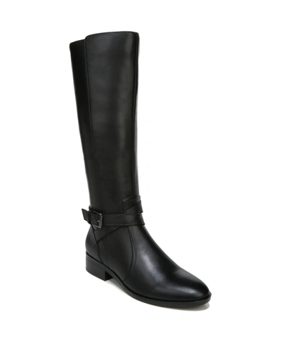 Shop Naturalizer Rena Wide Calf Riding Boots In Black Leather