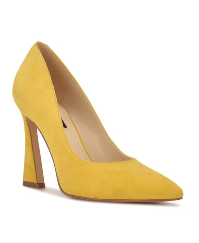 Shop Nine West Women's Trendz Pointy Toe Pumps Women's Shoes In Yellow - Suede