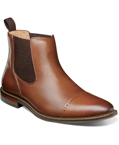 Shop Stacy Adams Men's Maury Cap Toe Chelsea Boots In Chocolate