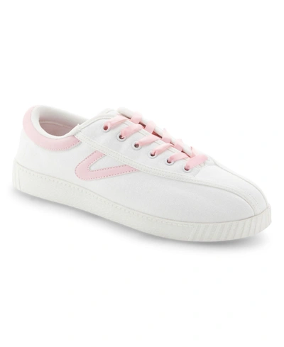Shop Tretorn Women's Nylite Plus Canvas Sneaker Women's Shoes In White/pink