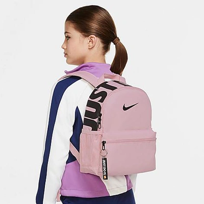 Shop Nike Brasilia Jdi Mini Backpack In Pink Glaze/pink Glaze/black