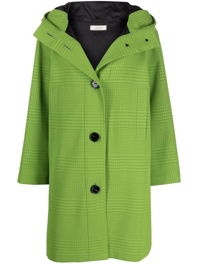 Shop Nina Ricci Hooded Single-breasted Coat In Green