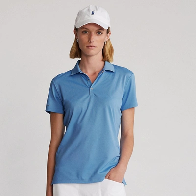 Shop Ralph Lauren Piqué Polo Shirt In Blue Lagoon