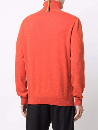 Shop Paul Smith Roll Neck Cashmere Jumper In Brown