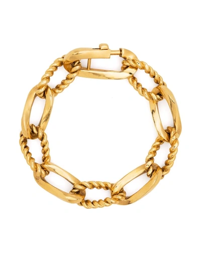 Shop Saint Laurent Chunky Chain Bracelet In Gold