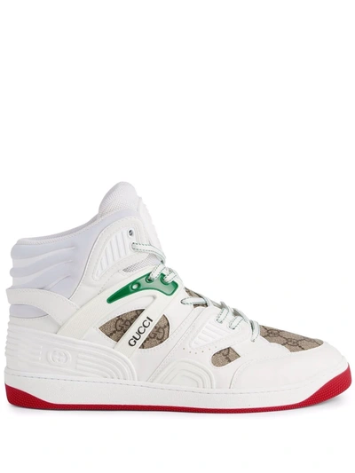 Shop Gucci Basket White High-top Sneakers