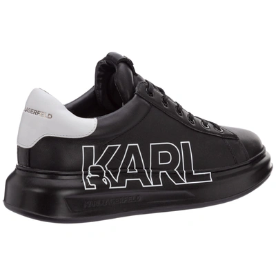 Shop Karl Lagerfeld Men's Shoes Leather Trainers Sneakers  Kapri In Black