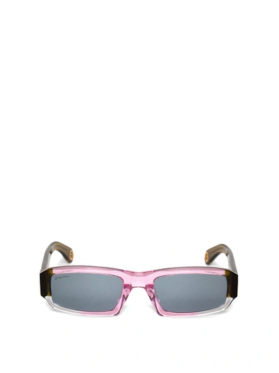 Shop Jacquemus Les Lunettes Altù Sunglasses Pink In Multi