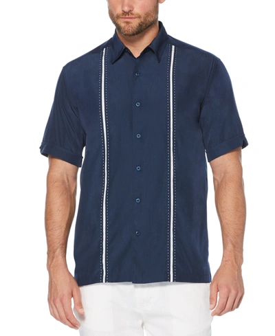 Shop Cubavera Men's Big & Tall Stripe Short Sleeve Shirt In Dress Blue