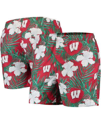 Shop Foco Men's Red Wisconsin Badgers Swimming Trunks
