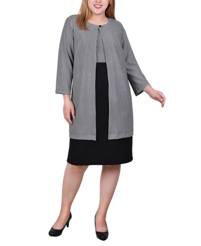 Shop Ny Collection Plus Size 2 Piece Jacket And Dress Set In Allie