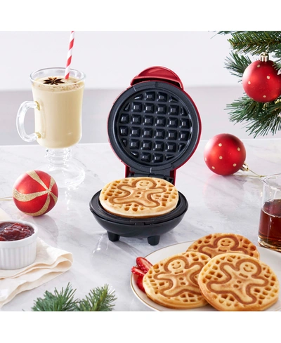 Shop Dash Gingerbread Mini Waffle Maker In Red Metallic