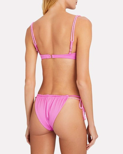 Shop Baobab Lula Ruched Bikini Top In Pink