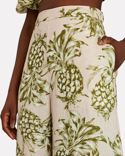 Shop Zimmermann Pineapple Linen Wide-leg Pants In Multi