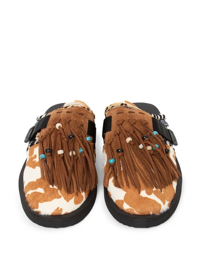 Shop Alanui X Suicoke Zavo Animal Print Patchwork Mule