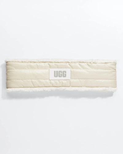 Ugg Quilted Logo Sherpa Headband In Ivory | ModeSens