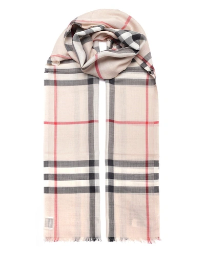 Shop Burberry Lightweight Checked Scarf In Multi