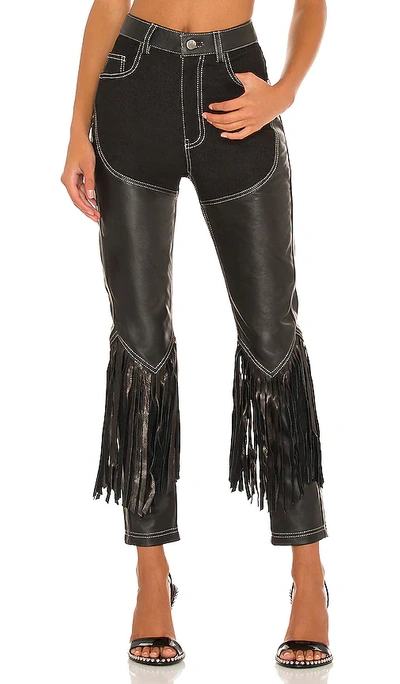 Shop Understated Leather Cowboy Chaps Pants In Black