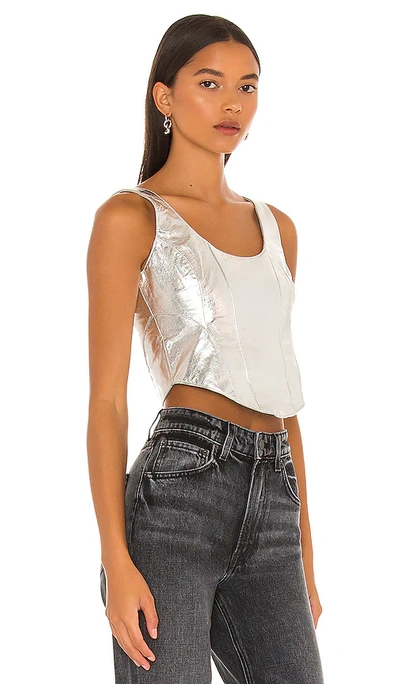 Shop Understated Leather Mustang Bustier In Metallic Silver