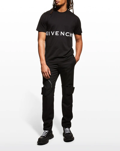 Shop Givenchy Men's 4g Logo T-shirt In Black