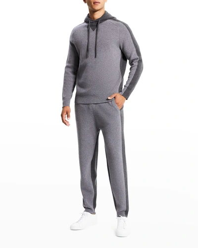 Shop Theory Men's Alcos Wool-cashmere Hoodie In Loft Grey Melange