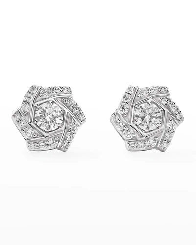 Shop A. Link 18k White Gold Pave And 2 Luminous Diamond Earrings