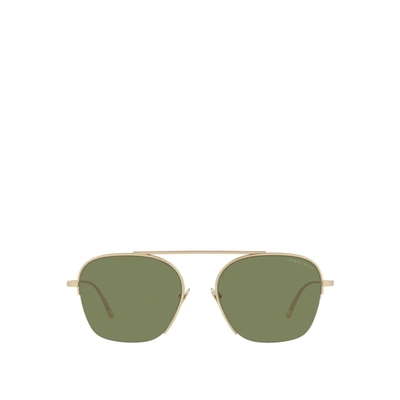 Shop Giorgio Armani Ar6124 Matte Pale Gold Male Sunglasses