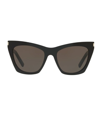 Shop Saint Laurent Cat Eye Sunglasses In Black