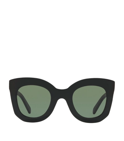 Shop Celine Rectangular Sunglasses In Black