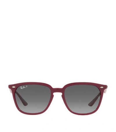 Shop Ray Ban Square Sunglasses In Red