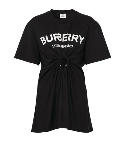 Shop Burberry Oversized Ring-detail T-shirt In Black