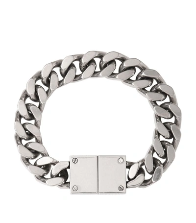 Shop Burberry Palladium-plated Chain-link Bracelet In Silver