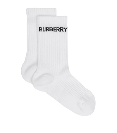 Shop Burberry Logo Ankle Socks In White