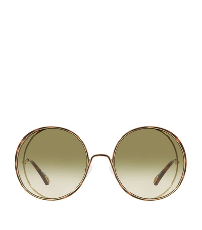 Shop Chloé Round Hanah Sunglasses In Gold