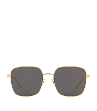 Shop Bottega Veneta Rectangular Sunglasses In Gold