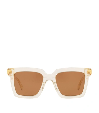 Shop Bottega Veneta Square Sunglasses In Brown
