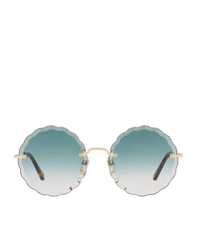 Shop Chloé Rosie Round Sunglasses In Gold