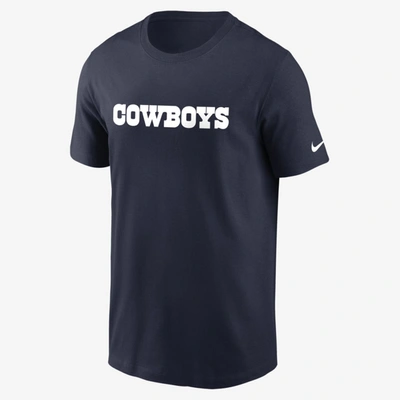 Shop Nike Men's Wordmark Essential (nfl Dallas Cowboys) T-shirt In Blue