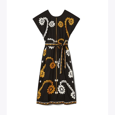 Shop Tory Burch Embroidered Dress In Black