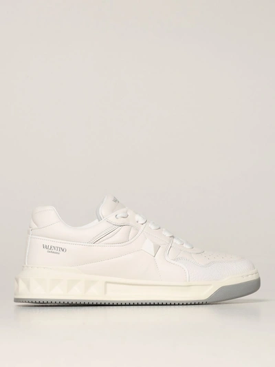 Shop Valentino One Stud Sneakers In Nappa Leather In White